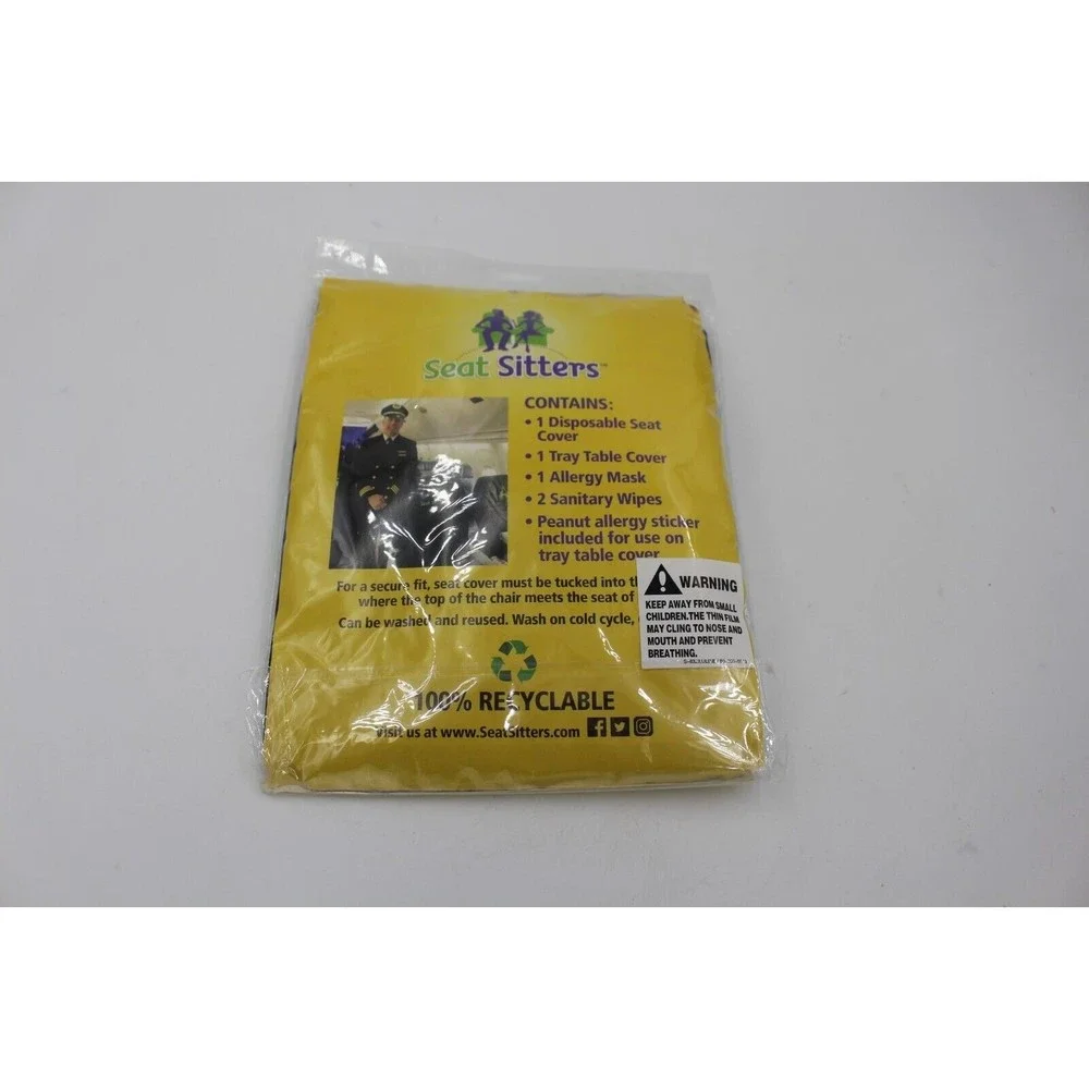 SEAT SITTERS HEALTHY SEAT COVER + MASK + WIPES + TRAY TABLE COVER + PEANUT SIGN